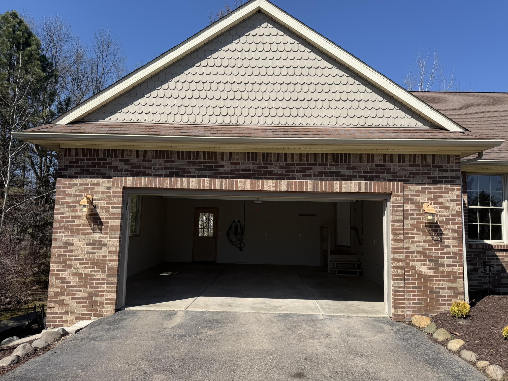 Garage — open, exterior view