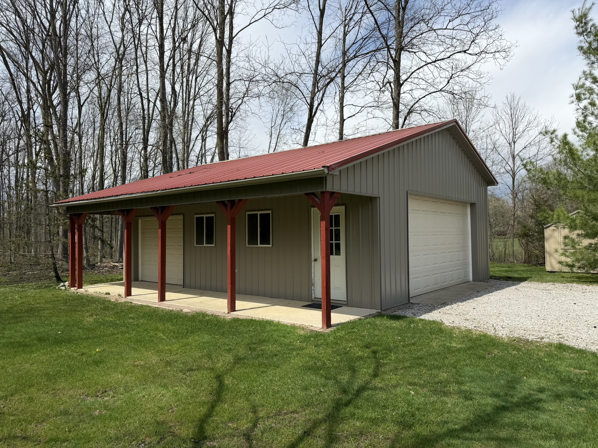Pole barn — interior open
