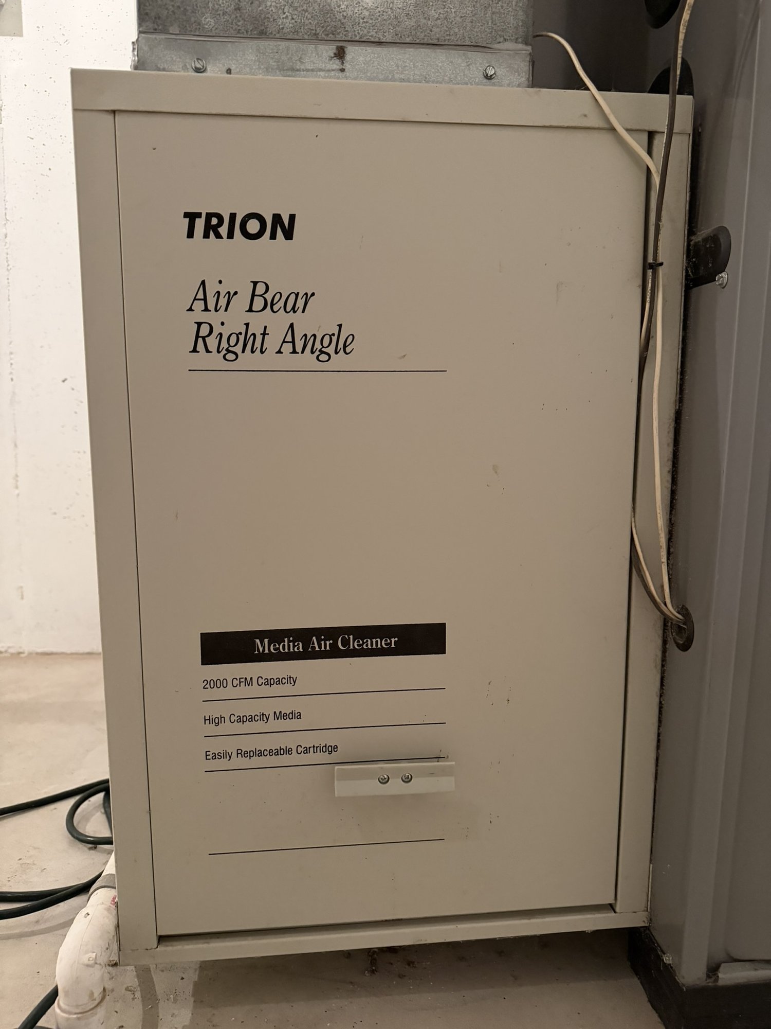 Trion Air Bear media air cleaner — 2,000 CFM whole-house filtration