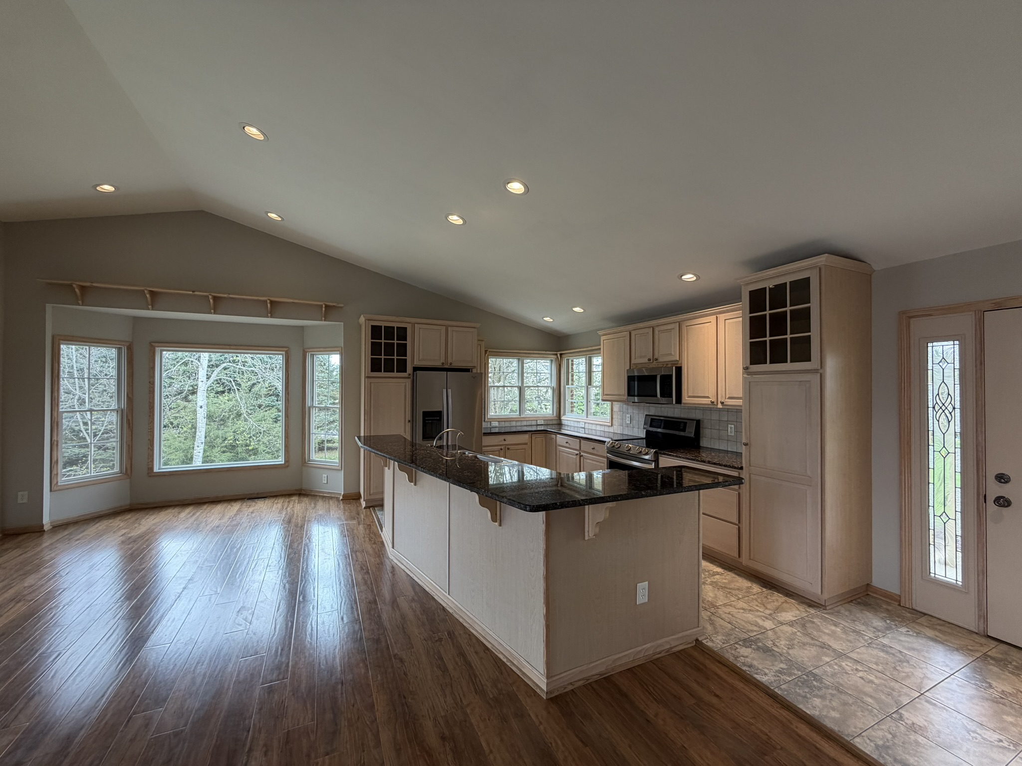 Kitchen with granite island