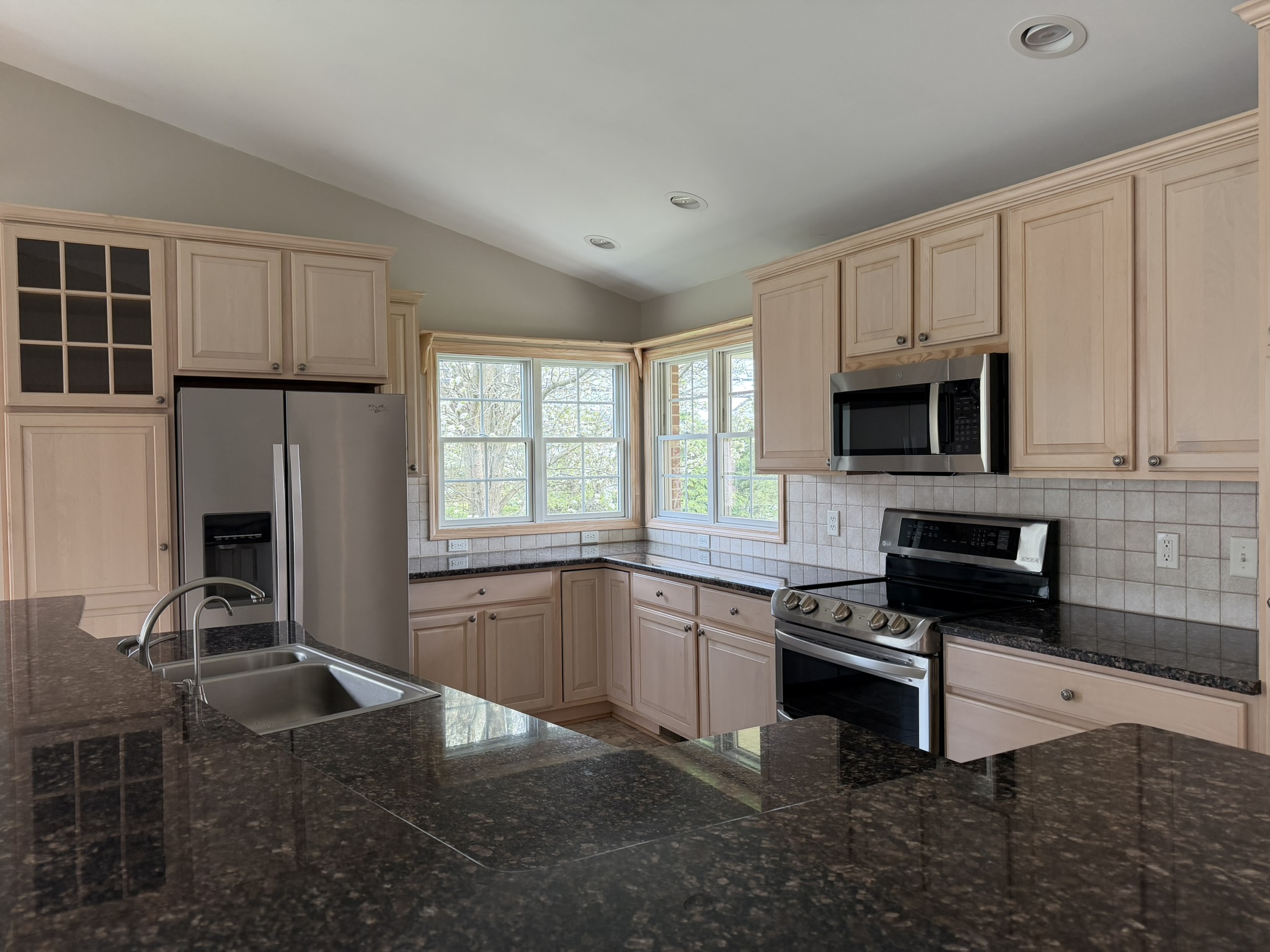 Kitchen — island and door